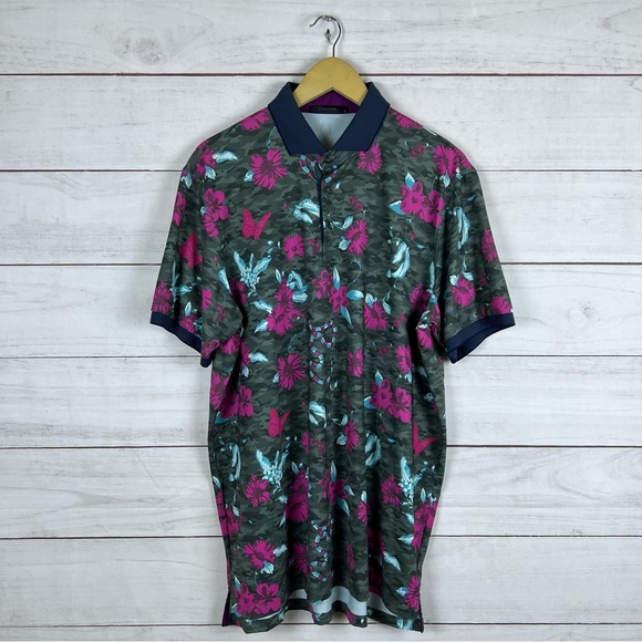 Greyson American Beauty Golf Polo Shirt Large